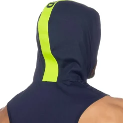 Addicted Débardeurs-Débardeur à Capuche Bande Logo Bleu Marine