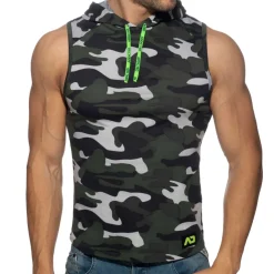 Addicted Débardeurs-Débardeur à Capuche Bande Logo Camouflage