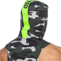 Addicted Débardeurs-Débardeur à Capuche Bande Logo Camouflage