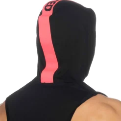 Addicted Débardeurs-Débardeur à Capuche Bande Logo Noir