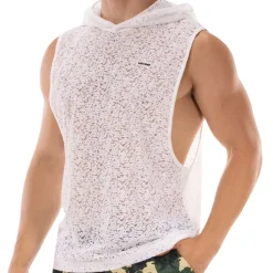 Barcode Débardeurs-Débardeur à Capuche Samuel Blanc