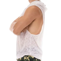 Barcode Débardeurs-Débardeur à Capuche Samuel Blanc