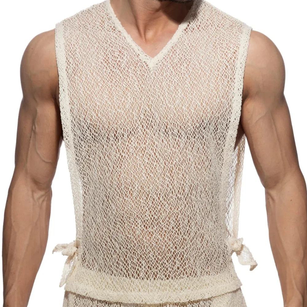 Addicted Débardeurs-Débardeur à Cordon Eco Chique Ivoire