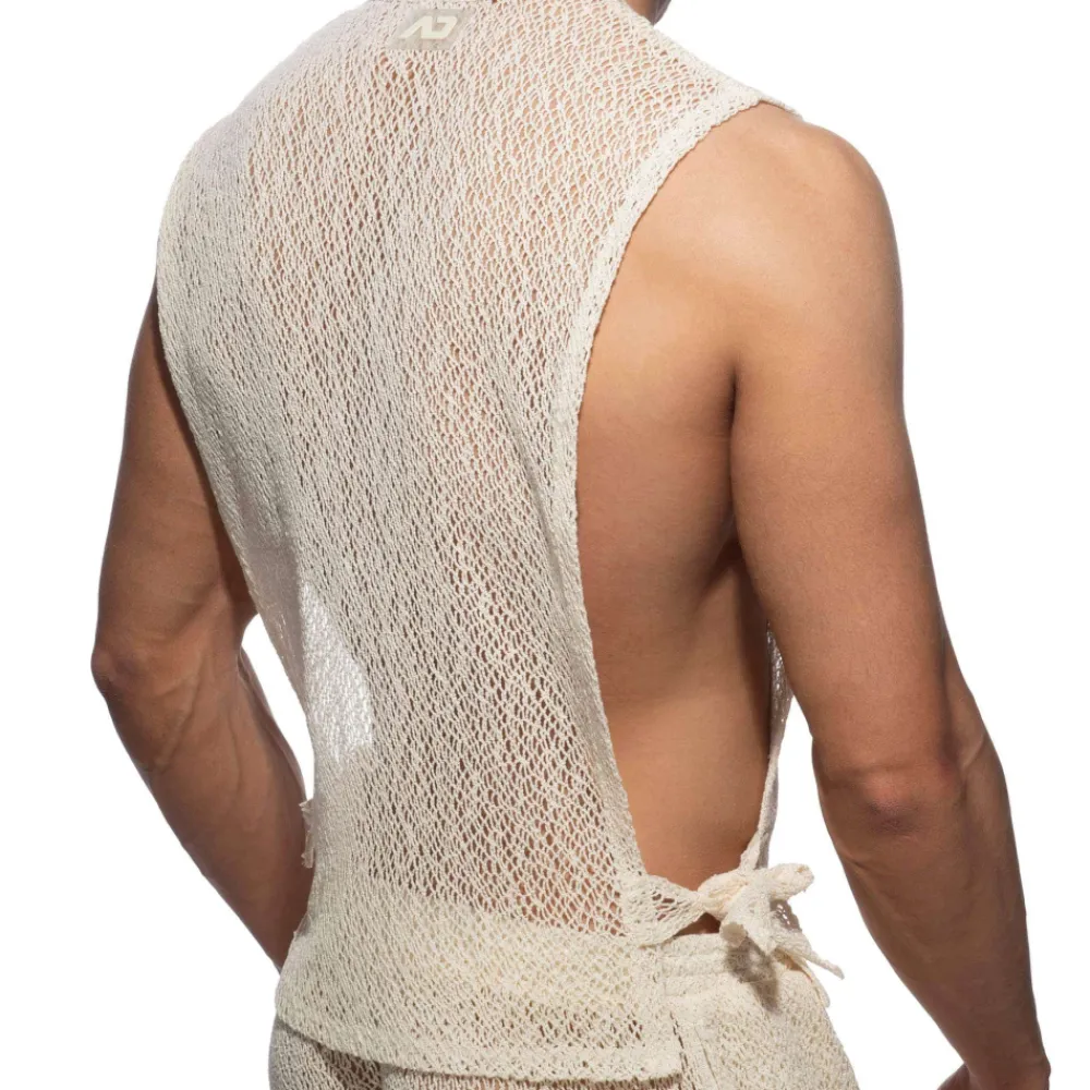 Addicted Débardeurs-Débardeur à Cordon Eco Chique Ivoire