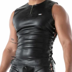 TOF Paris Tenues Sexy|Débardeurs-Débardeur à Lacets Kinky Noir