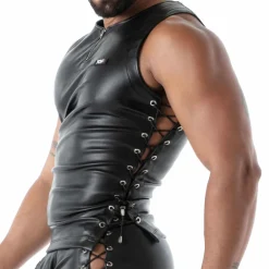 TOF Paris Tenues Sexy|Débardeurs-Débardeur à Lacets Kinky Noir