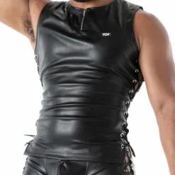 TOF Paris Tenues Sexy|Débardeurs-Débardeur à Lacets Kinky Noir