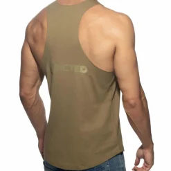 Addicted Débardeurs-Débardeur Basic Gym Kaki