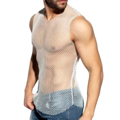 ES Collection Tenues Sexy|Débardeurs-Débardeur Beachy Résille Blanc