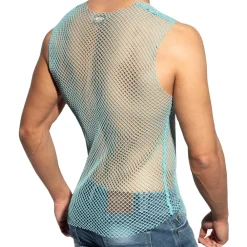 ES Collection Tenues Sexy|Débardeurs-Débardeur Beachy Résille Bleu Ciel