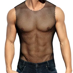 ES Collection Tenues Sexy|Débardeurs-Débardeur Beachy Résille Noir