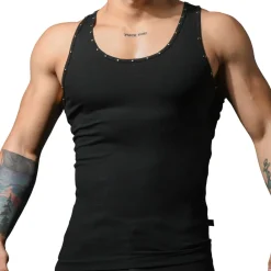 Andrew Christian Débardeurs-Débardeur Beater Clouté Noir