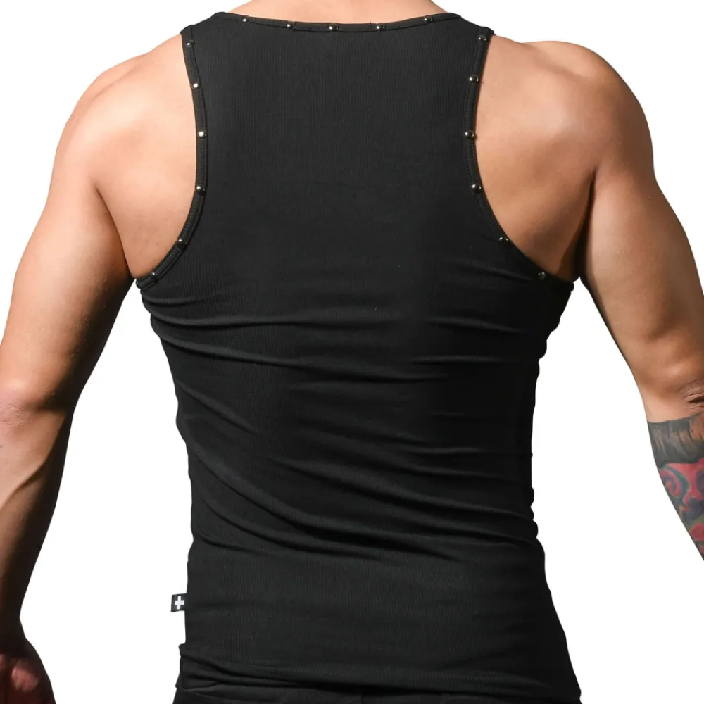 Andrew Christian Débardeurs-Débardeur Beater Clouté Noir