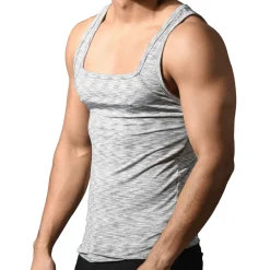 Andrew Christian Débardeurs-Débardeur Col Carré Vibe Gris Chiné