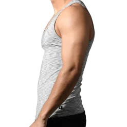 Andrew Christian Débardeurs-Débardeur Col Carré Vibe Gris Chiné