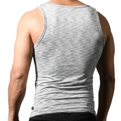 Andrew Christian Débardeurs-Débardeur Col Carré Vibe Gris Chiné