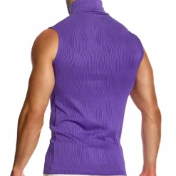 Modus Vivendi Débardeurs-Débardeur Col Roulé Curved Violet