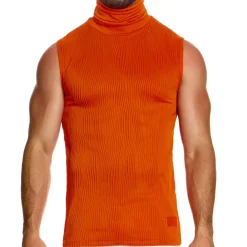 Modus Vivendi Débardeurs-Débardeur Col Roulé Curved Orange