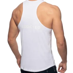 Addicted Débardeurs-Débardeur Col U Coton Blanc