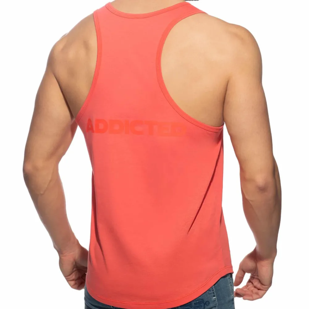 Addicted Débardeurs-Débardeur Col U Coton Corail