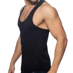 Addicted Débardeurs-Débardeur Col U Coton Noir