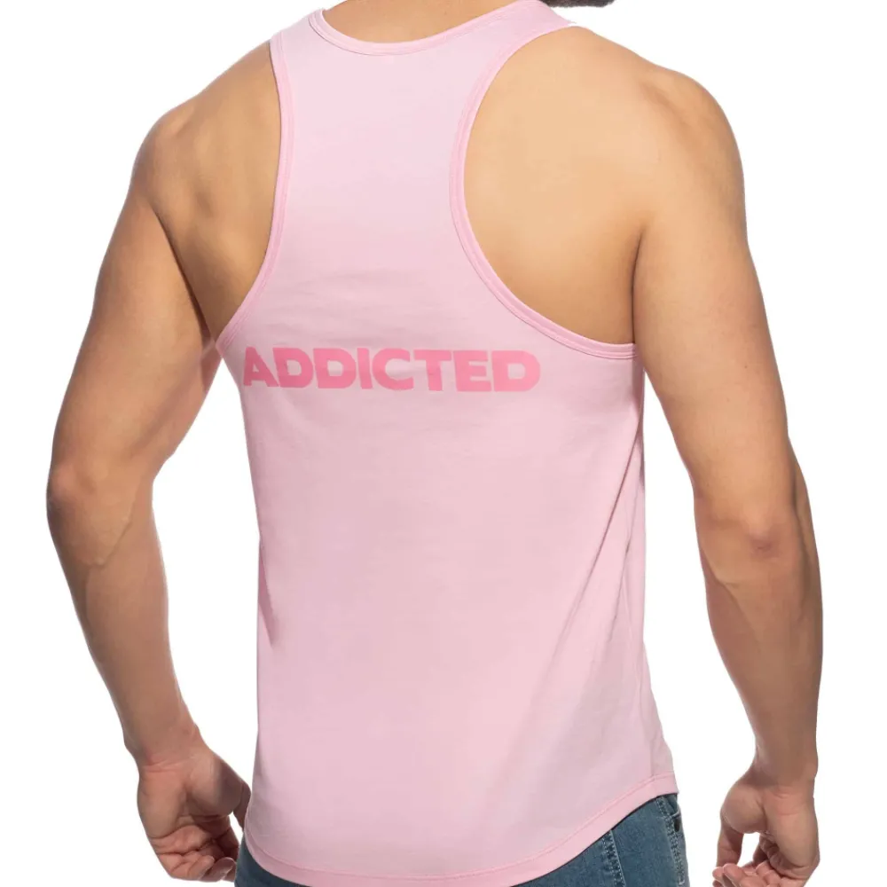 Addicted Débardeurs-Débardeur Col U Coton Rose