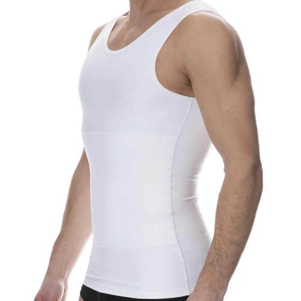 SKU Ventre Plat|Débardeurs-Débardeur Compression Ferme Blanc