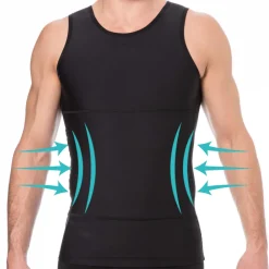 SKU Ventre Plat|Débardeurs-Débardeur Compression Ferme Noir