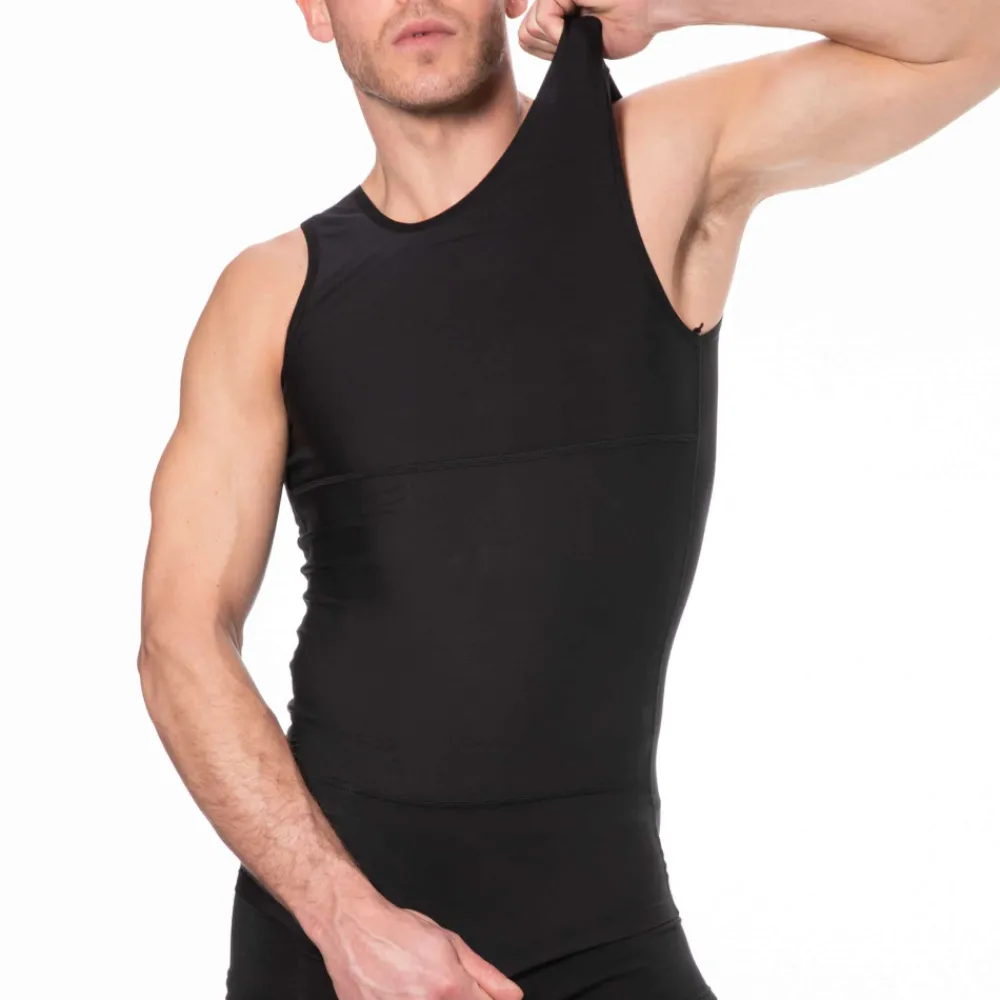SKU Ventre Plat|Débardeurs-Débardeur Compression Ferme Noir