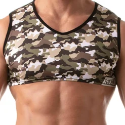 TOF Paris Débardeurs-Débardeur Crop Iconic Camouflage Kaki