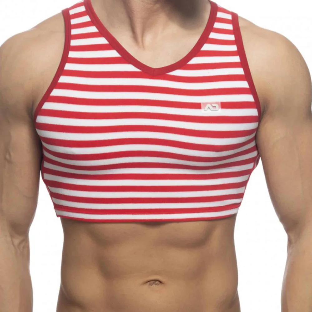 Addicted Débardeurs-Débardeur Crop Velvet Sailor Rouge