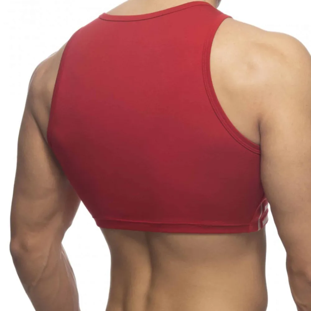 Addicted Débardeurs-Débardeur Crop Velvet Sailor Rouge