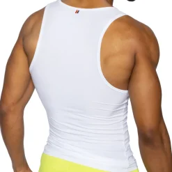 Bike Débardeurs-Débardeur Côtelé Blanc