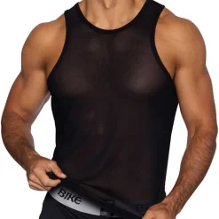 Bike Débardeurs-Débardeur en Mesh Noir