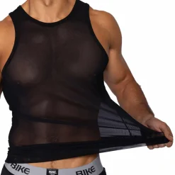 Bike Débardeurs-Débardeur en Mesh Noir
