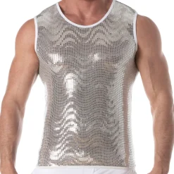 TOF Paris Tenues Sexy|Débardeurs-Débardeur Glitter Argent