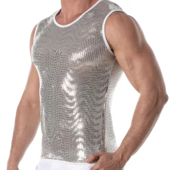 TOF Paris Tenues Sexy|Débardeurs-Débardeur Glitter Argent