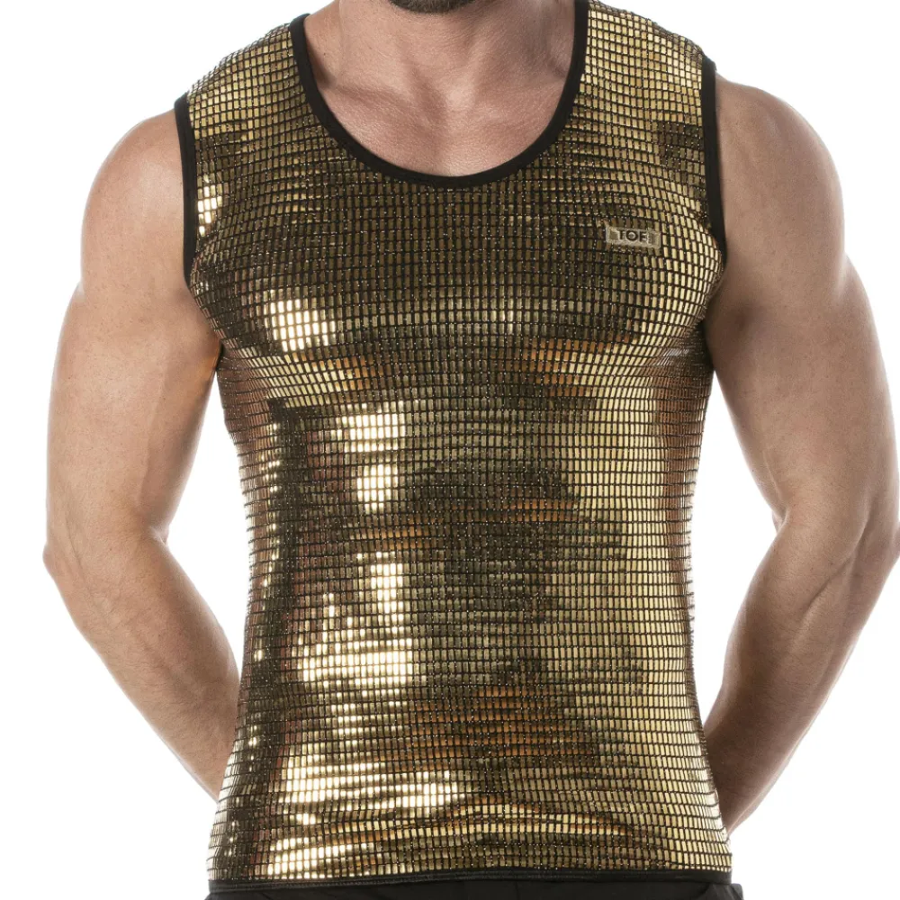 TOF Paris Tenues Sexy|Débardeurs-Débardeur Glitter Or