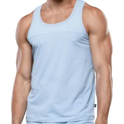 Andrew Christian Débardeurs-Débardeur Gym Mesh Breeze Bleu Clair