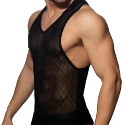 Addicted Débardeurs-Débardeur Hoody Mesh Noir