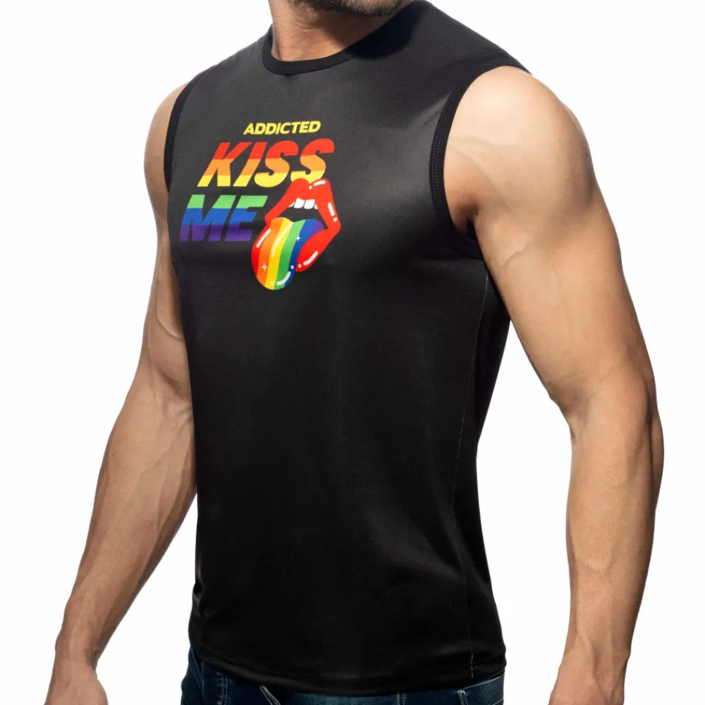 Addicted Débardeurs-Débardeur Kiss Me Noir