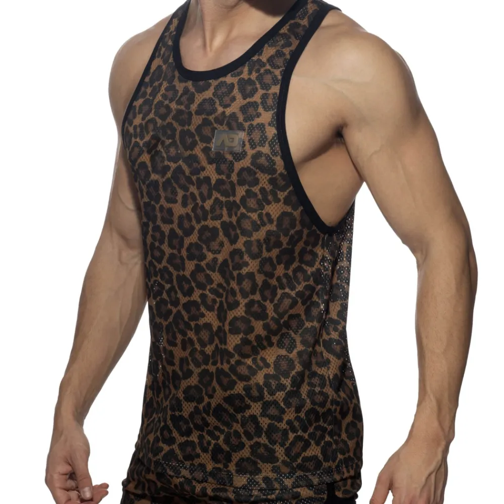 Addicted Débardeurs-Débardeur Mesh Leopard