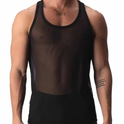 Barcode Débardeurs-Débardeur Mesh Obak Noir