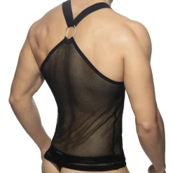 AD Fetish Tenues Sexy|Débardeurs-Débardeur Mesh Ring Noir