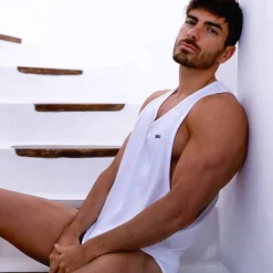 SKU Débardeurs-Débardeur Microfibre Blanc