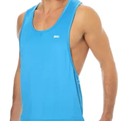 SKU Débardeurs-Débardeur Microfibre Bleu