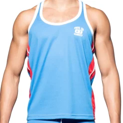 Andrew Christian Débardeurs-Débardeur Phys. Ed. Varsity Mesh Bleu