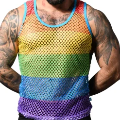Andrew Christian Débardeurs-Débardeur Pride Mesh Arc-en-Ciel