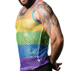 Andrew Christian Débardeurs-Débardeur Pride Mesh Arc-en-Ciel