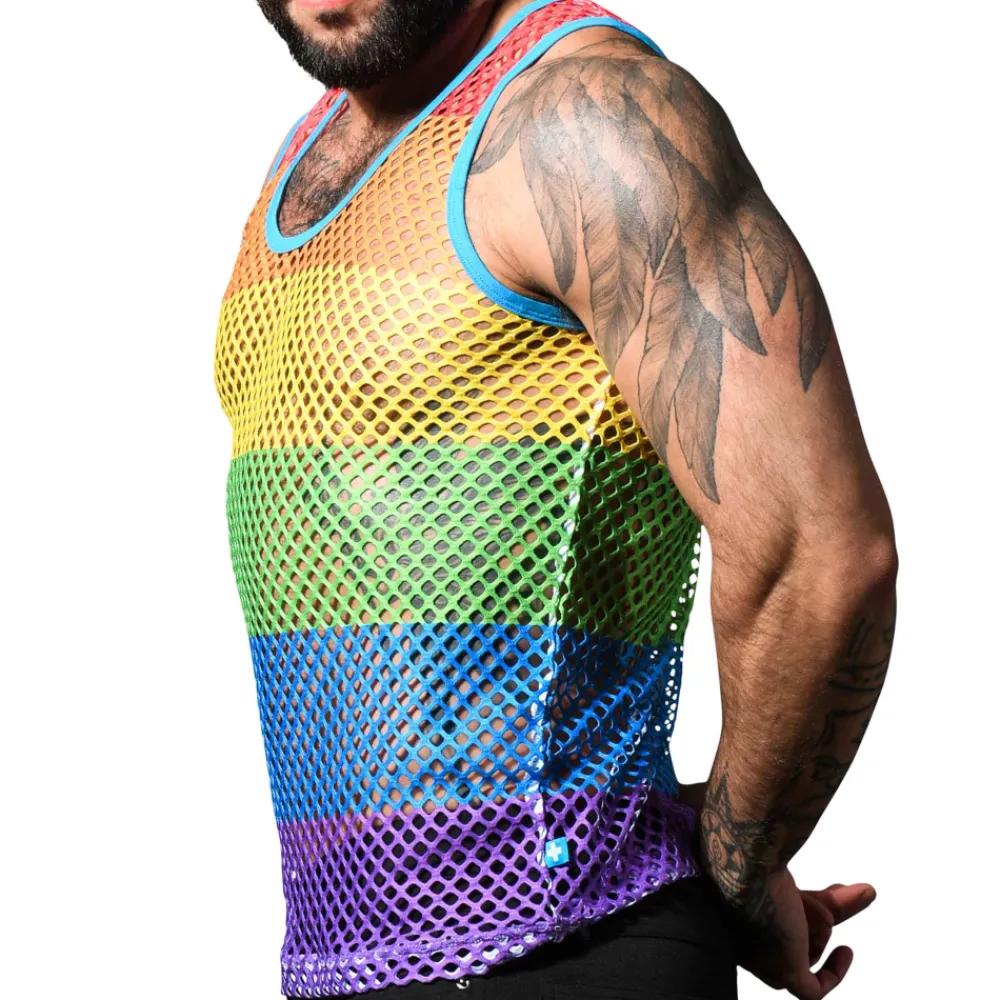 Andrew Christian Débardeurs-Débardeur Pride Mesh Arc-en-Ciel